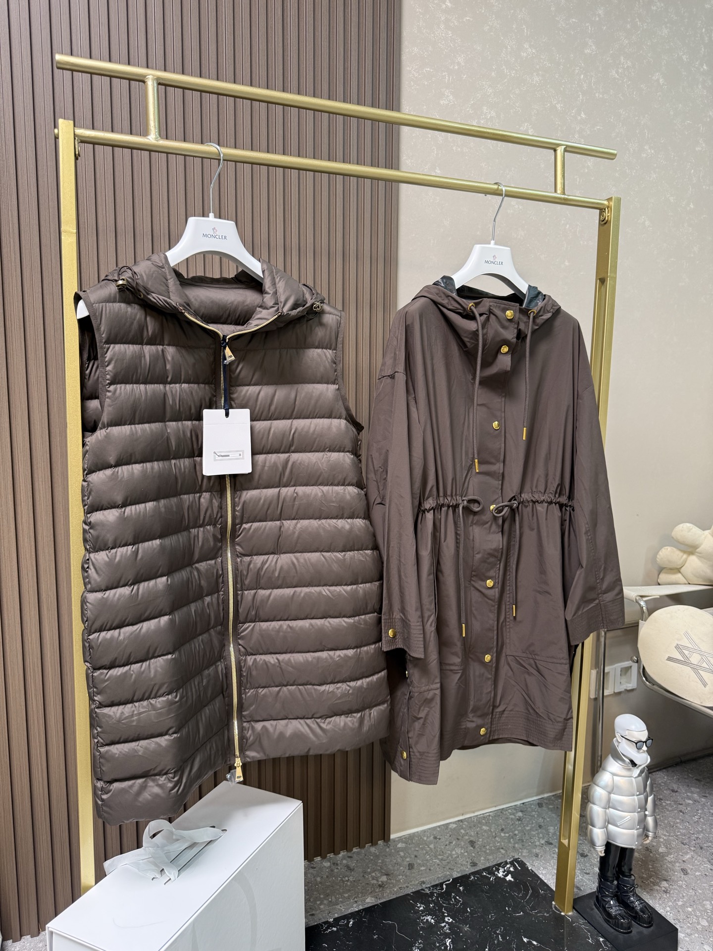 Moncler蒙口25秋冬 Sainbel二合一中长款羽绒服女鹅绒内胆，可当马甲单穿，风衣单穿也可当成羽