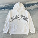 Givenchy Clothing Hoodies White Embroidery Cotton Hooded Top