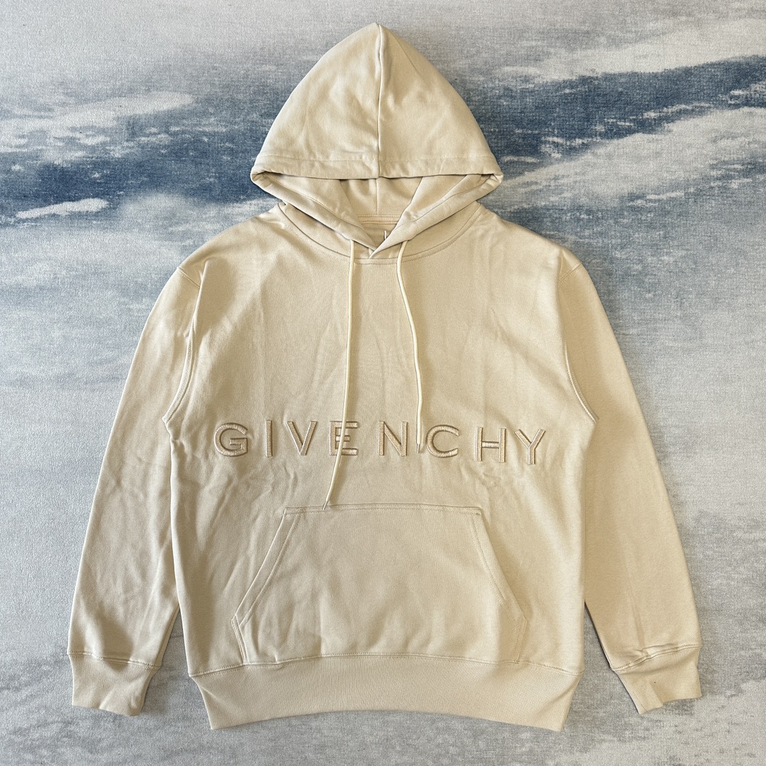 Givenchy Clothing Hoodies Apricot Color Embroidery Cotton Hooded Top