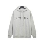 Givenchy Clothing Hoodies Grey Printing Cotton Hooded Top