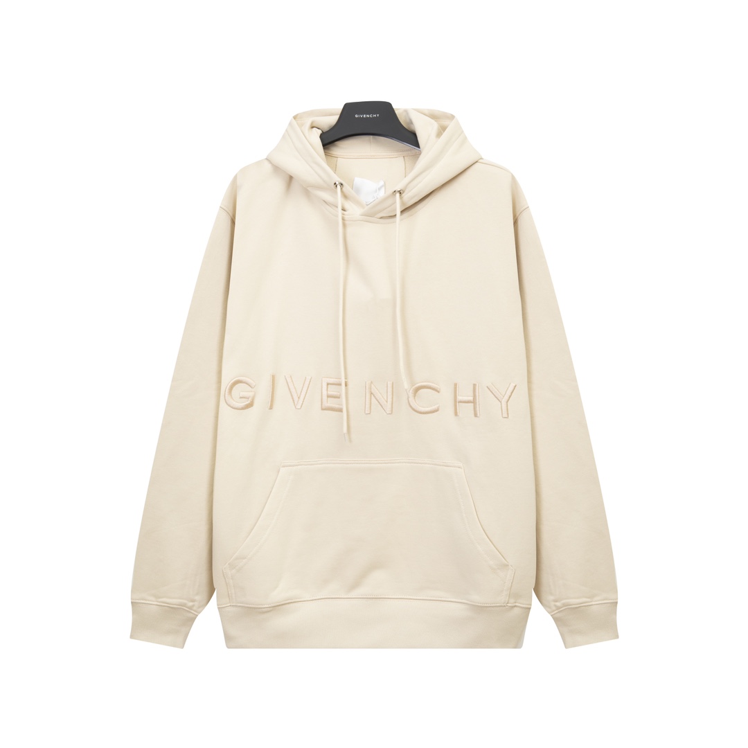 Givenchy Designer
 Clothing Hoodies Apricot Color Embroidery Cotton Hooded Top