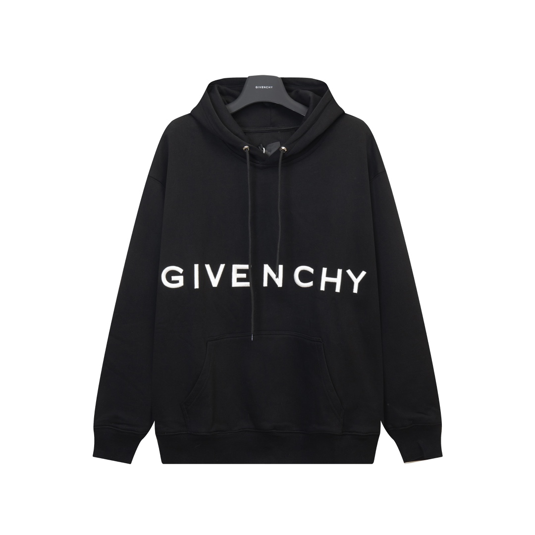 Givenchy Clothing Hoodies Practical And Versatile Replica Designer
 Black Embroidery Cotton Hooded Top