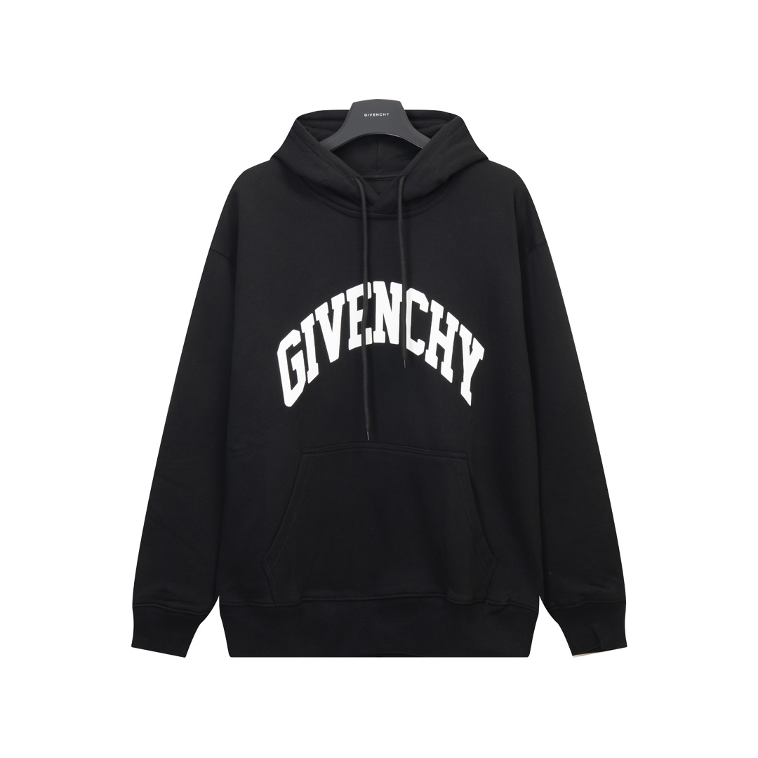 Givenchy Clothing Hoodies Black Printing Cotton Hooded Top