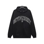 Givenchy Clothing Hoodies Black Embroidery Cotton Hooded Top