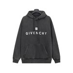 Givenchy Clothing Hoodies Black White Printing Cotton Hooded Top
