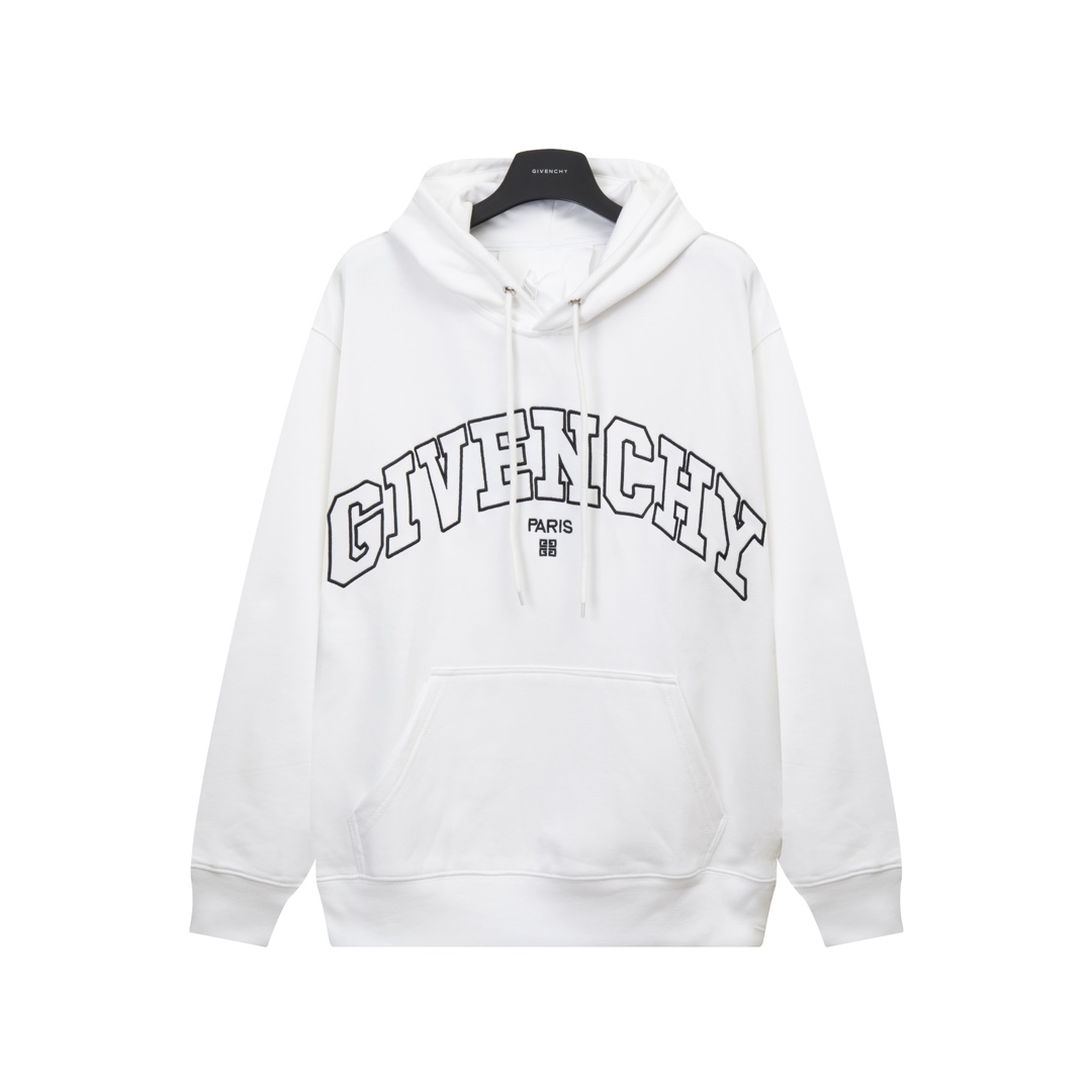 Givenchy AAAAA+
 Clothing Hoodies White Embroidery Cotton Hooded Top