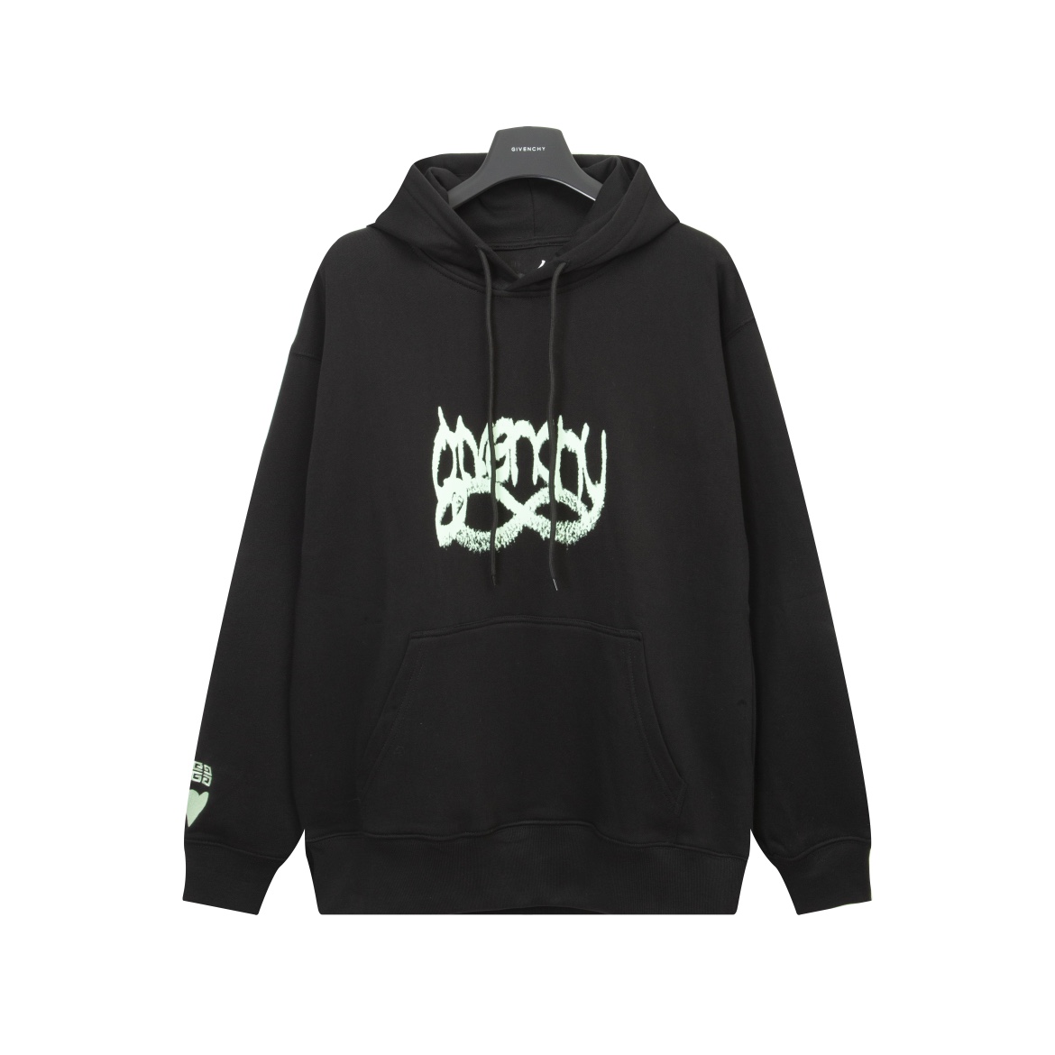 Givenchy Clothing Hoodies Black Doodle Printing Cotton Hooded Top
