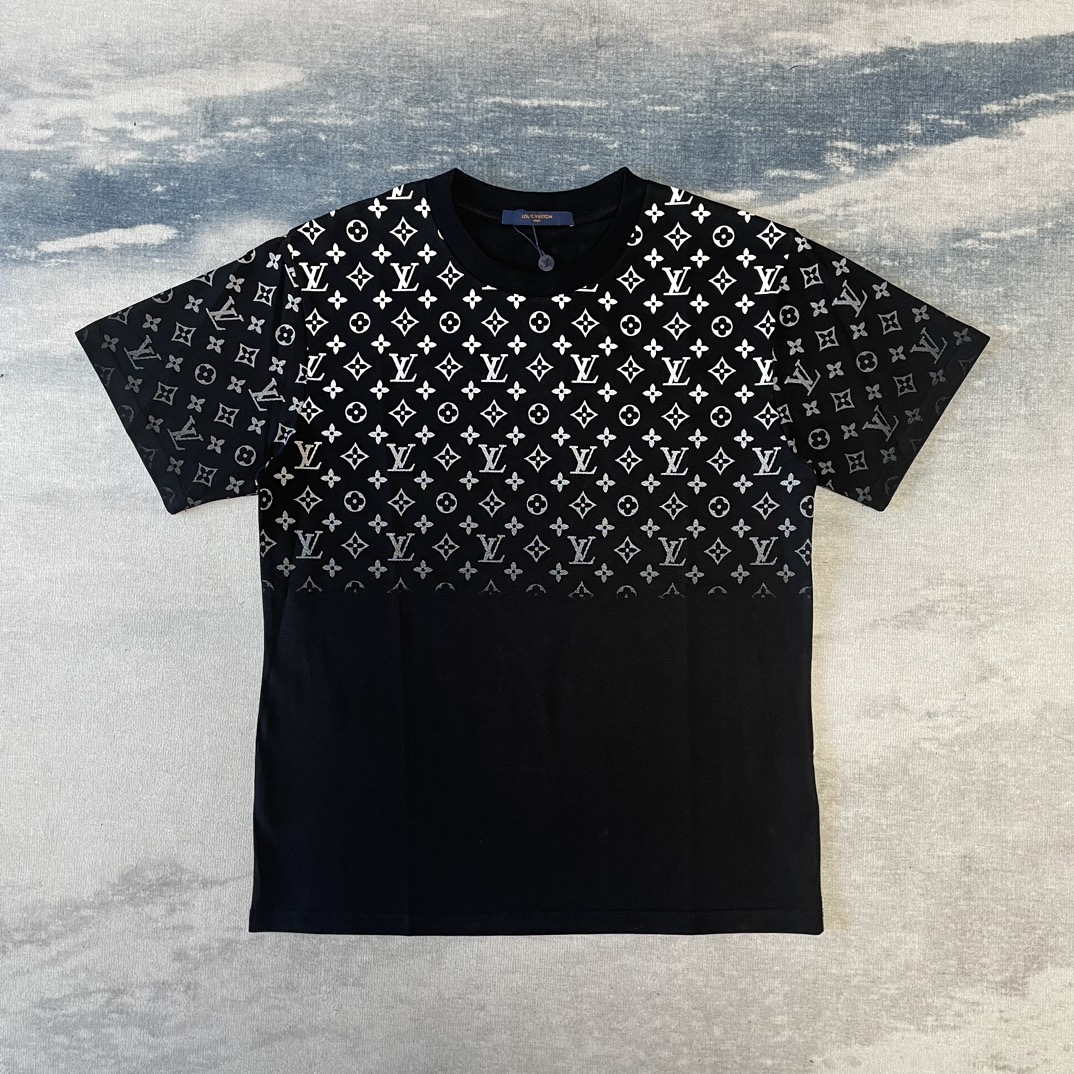 Louis Vuitton Clothing T-Shirt Black Unisex Cotton Spring/Summer Collection Short Sleeve