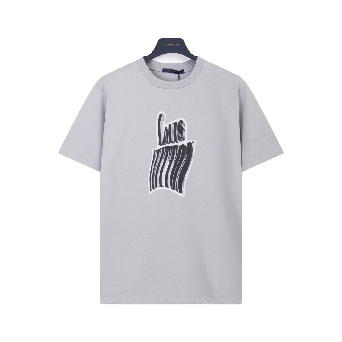 Louis Vuitton Clothing T-Shirt Grey Printing Unisex Cotton Spring/Summer Collection Short Sleeve