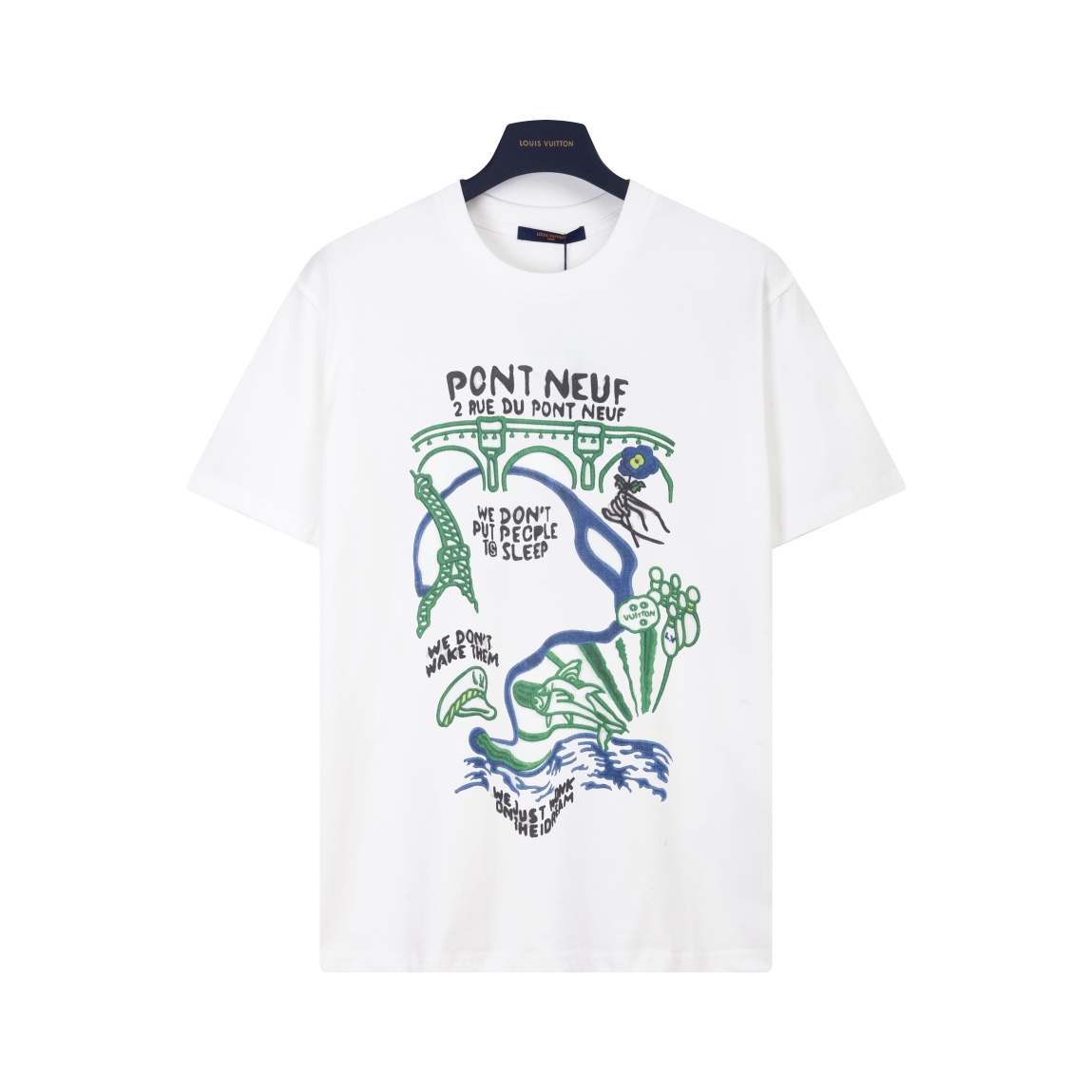 Top Fake Designer
 Louis Vuitton Clothing T-Shirt White Printing Unisex Cotton Spring/Summer Collection Short Sleeve