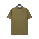 Louis Vuitton Clothing T-Shirt ArmyGreen Green Printing Unisex Cotton Spring/Summer Collection Short Sleeve