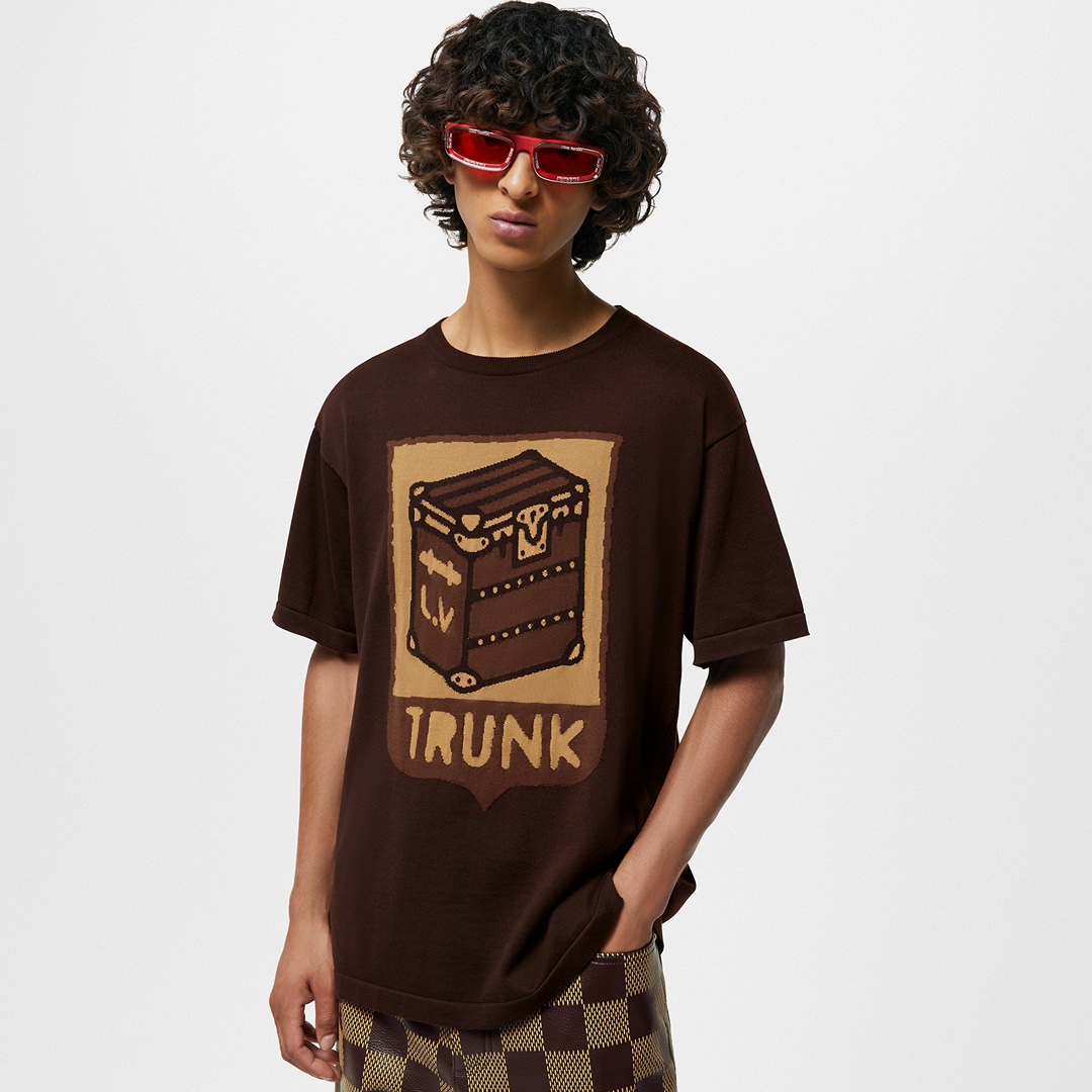 Louis Vuitton Clothing T-Shirt Brown Short Sleeve