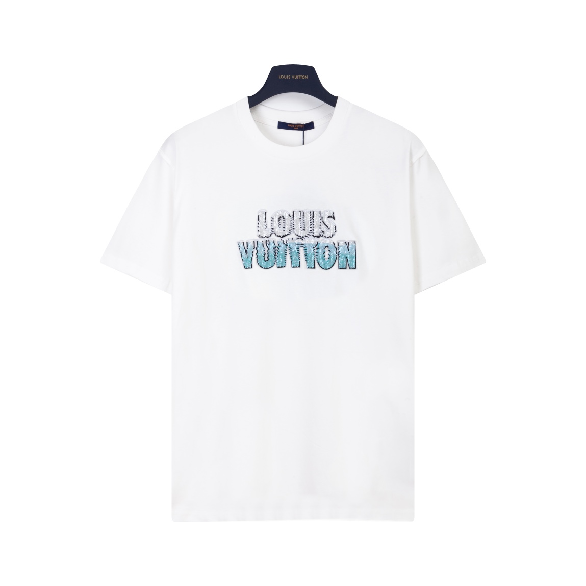 Louis Vuitton Clothing T-Shirt White Embroidery Unisex Cotton Spring/Summer Collection Short Sleeve