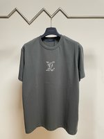 Louis Vuitton Clothing T-Shirt Grey Unisex Cotton Spring/Summer Collection Short Sleeve