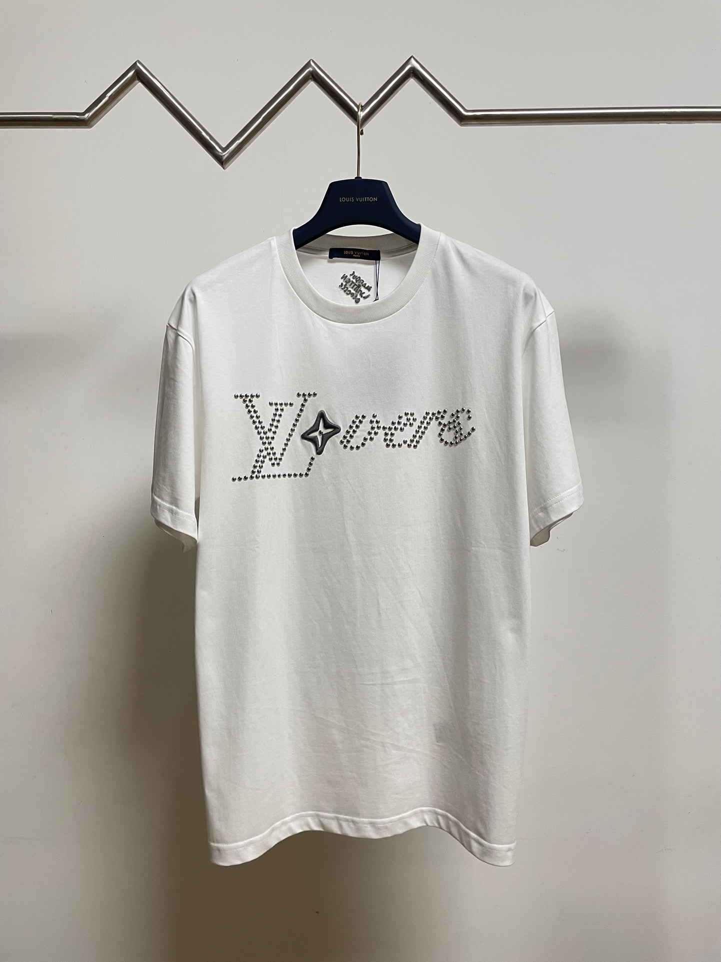 Louis Vuitton Clothing T-Shirt AAAA Customize
 White Rivets Unisex Cotton Spring/Summer Collection Short Sleeve