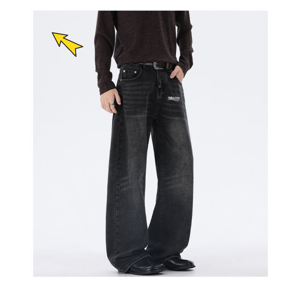 供货价:90💰『高瑞轻量化』常熟特别货,极致做工贸易款,原包装+原吊牌
Balenciaga/巴黎世家牛仔裤， 【男女同款】四季洗水拖地牛仔裤复古美式高街复古微喇宽松直筒海外限量款牛仔裤，简约大方日常通勤首选，辨识度更高，宽松廓型 ，男女都可驾重度洗水， 区别市场垃圾版本 ，质感非常好 ，棉感十足， 实物质感极佳！
颜色：浅蓝色，黑灰，
尺码：M一3xL
尺码详情看图九







