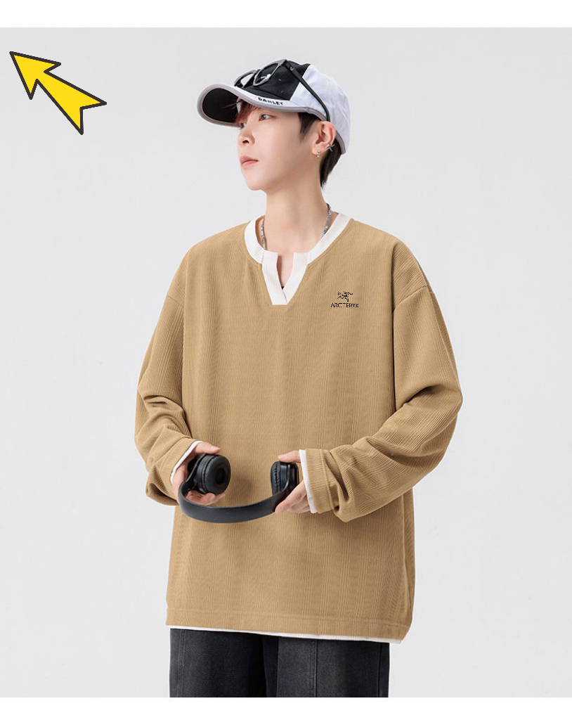 供💰75
ARC'TERYX / 始祖鸟限定款针织圆领卫衣男女同款  顶级版本

采用300g全棉毛圈面料，做工精细，独特的设计风印花绝对独家品质！

螺纹采用高克重重磅纯棉螺纹 同缸定织定染。软糯舒适透气柔软又亲肤!

经典圆领，舒适贴合不易变形，每个细节的完美性，上身效果丝毫不用考虑！
颜色：深灰色，黑色，紫色，木纹色
尺码：M一4XL
