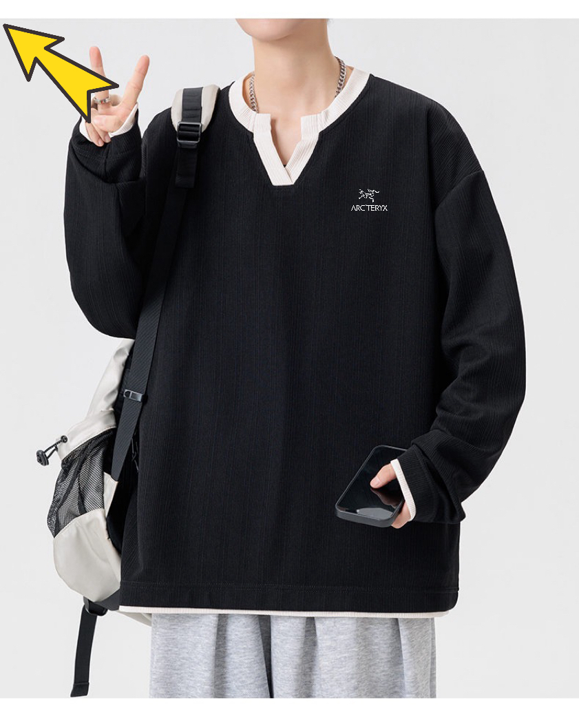 供💰75
ARC'TERYX / 始祖鸟限定款针织圆领卫衣男女同款  顶级版本

采用300g全棉毛圈面料，做工精细，独特的设计风印花绝对独家品质！

螺纹采用高克重重磅纯棉螺纹 同缸定织定染。软糯舒适透气柔软又亲肤!

经典圆领，舒适贴合不易变形，每个细节的完美性，上身效果丝毫不用考虑！
颜色：深灰色，黑色，紫色，木纹色
尺码：M一4XL
