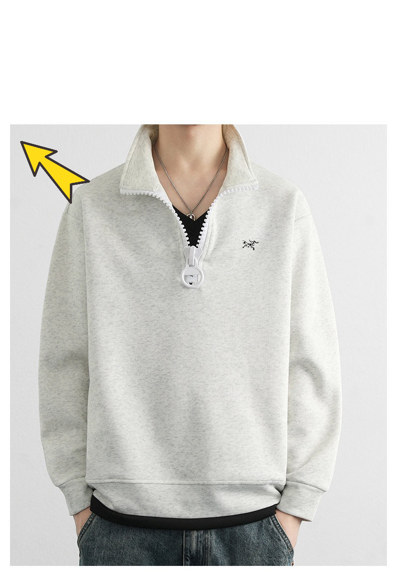 供💰90
ARC'TERYX始祖鸟新款前后logo字母男女情侣同款立领保暖卫衣
本款采用320g华棉面料，不起球不变形不掉色，与专柜一致！柔软的让你爱不释手，布料挺实，绝对厚实，打底单穿都是百搭，衣橱必备百搭绝绝子！
大厂做工，各个细节走线都做到了极致，完
颜色；灰色，黑色，
尺码：M一4XL
