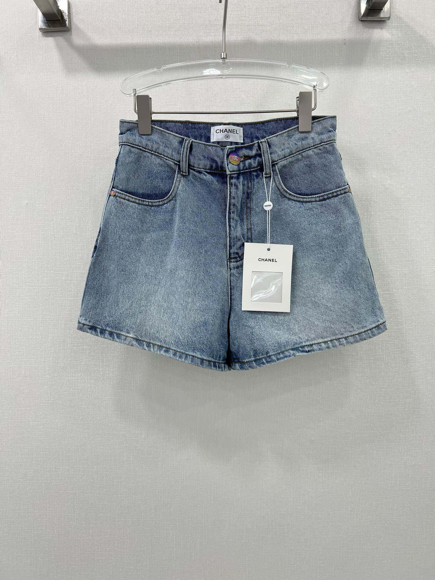 שאנל בגדים ג'ינס מכנסיים קצרים דנים אוסף האביב/הקיץ Vintage SMLB30510196130