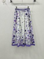 Best Like
 Dior Clothing Skirts Buy the High Quality Replica
 Purple Violets Printing Spring/Summer Collection Fashion