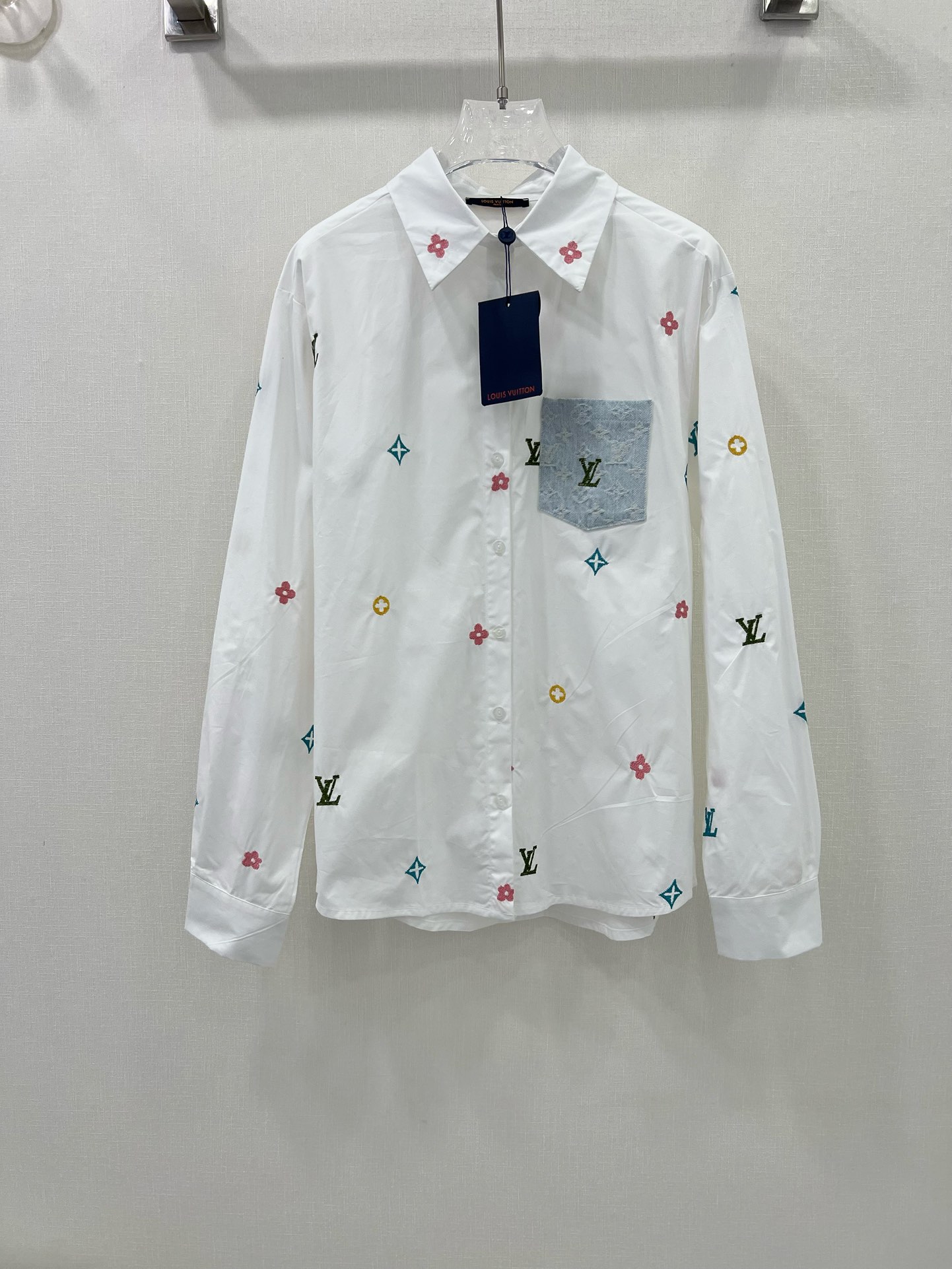 Louis Vuitton Clothing Shirts & Blouses Embroidery Denim Fashion Casual SMLB30510893140