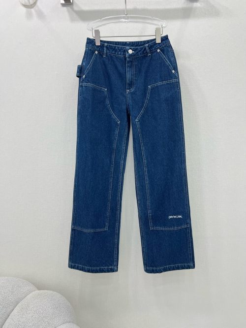 DIORDior High-Waisted Wide Leg Carpenter Jeans with Embroidered Detail 1 DIORDior High-Waisted Wide Leg Carpenter Jeans with Embroidered Detail