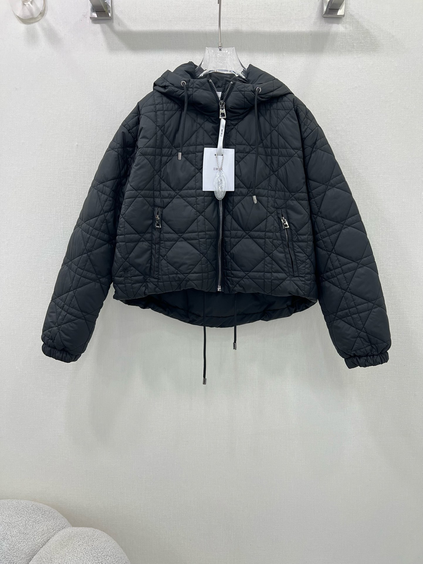 Dior Clothing Down Jacket White Nylon Duck Down Fall/Winter Collection Vintage Hooded Top