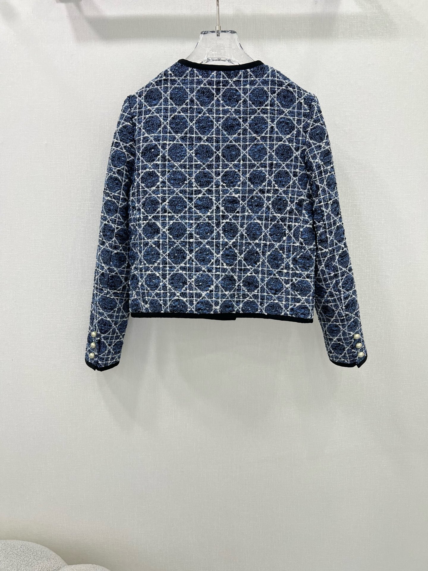 🔥🔥Dio*25新款藤格纹圆领洋装外套  定制YB进口粗纺毛呢材质  高级品相  正肩垫肩版型设计贴合身