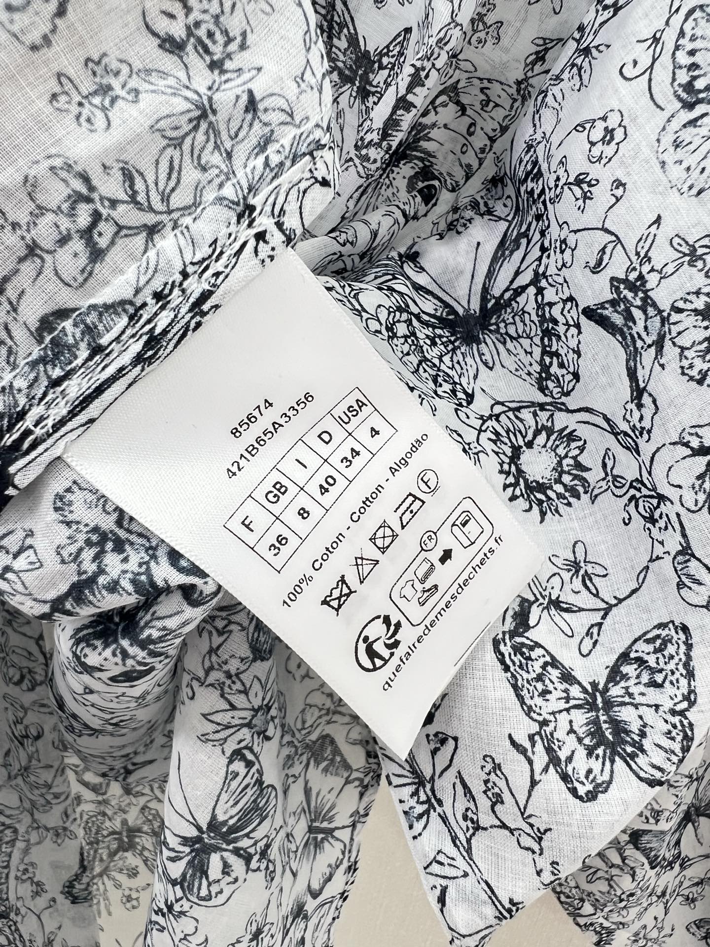 🔥🔥Dio*25新款纯棉衬衣  蝴蝶印花蝙蝠袖🦇长袖衬衫 手感柔软细腻有质感，上身舒适透气，质感非常好👍