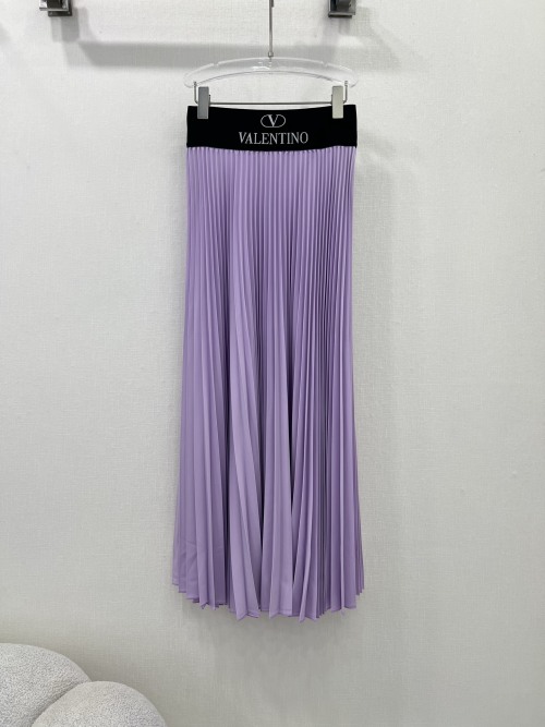 Valentino Pleated Midi Skirt with Logo Waistband - Stylish & Comfortable 1 Valentino Pleated Midi Skirt with Logo Waistband - Stylish & Comfortable