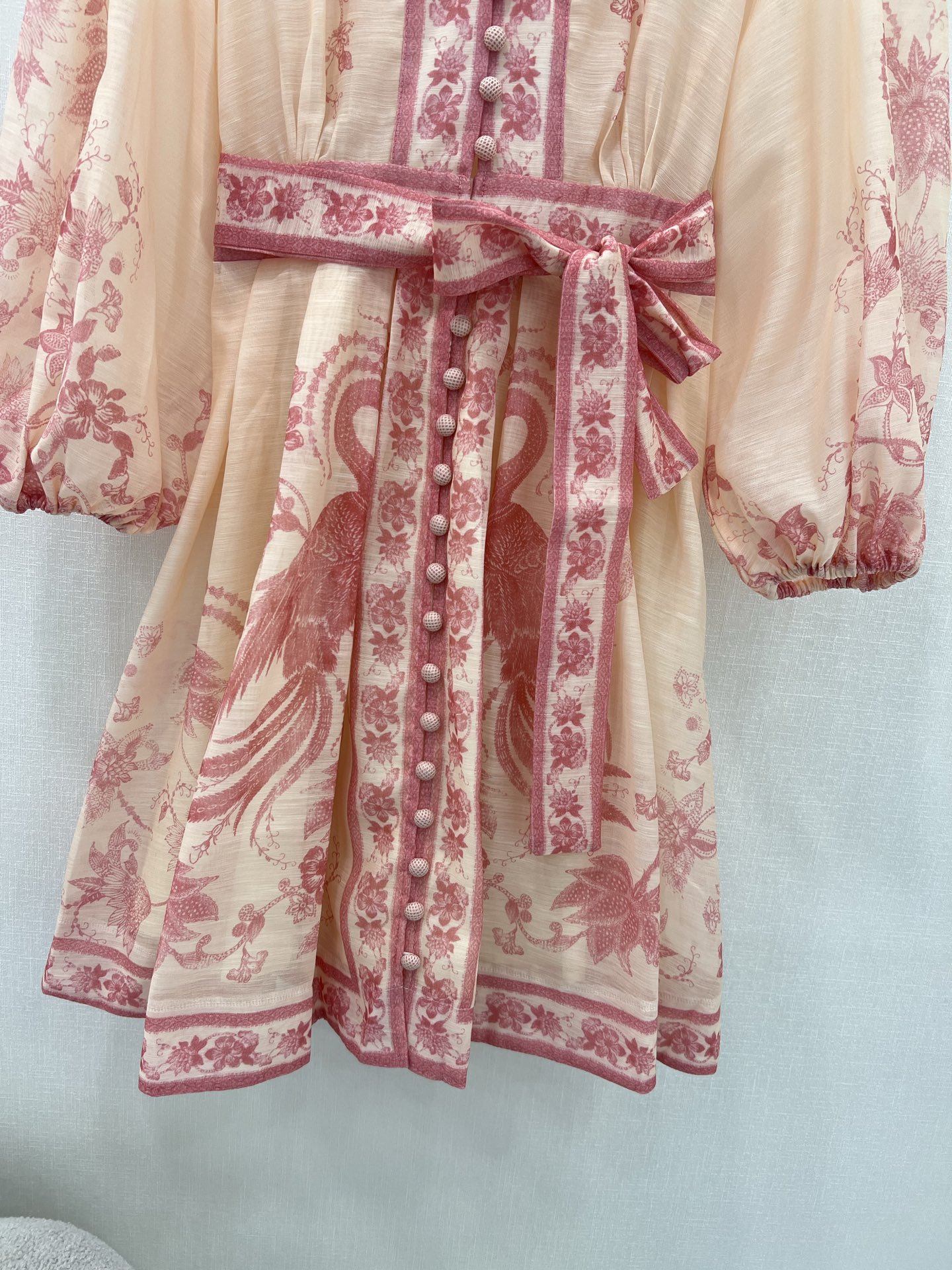 🔥🔥Zimmerman*兹/默曼 25新款连衣裙 V领蓬蓬泡泡袖公主袖设计 搭配定制腰带 腰部鱼骨撑 更