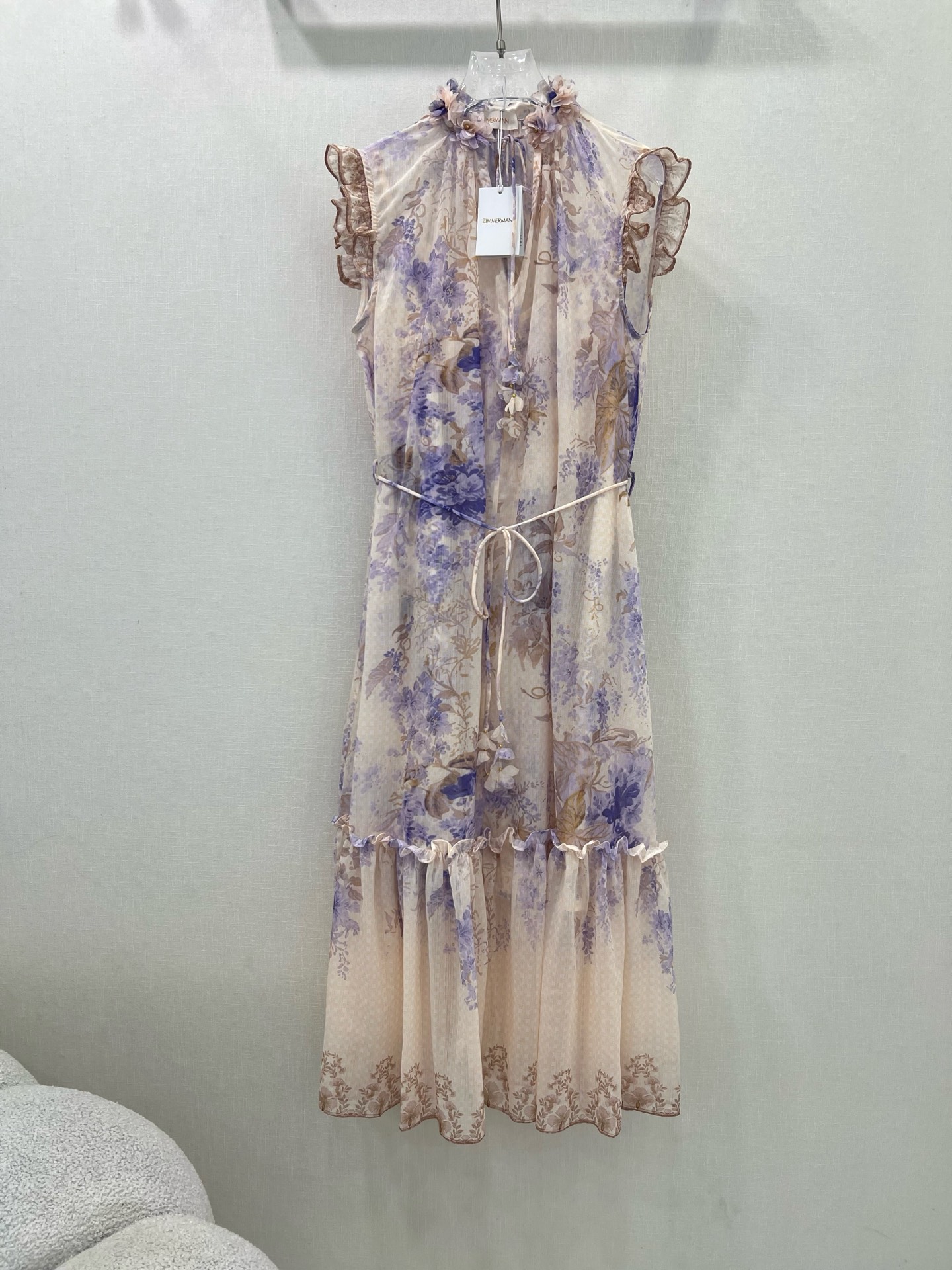 New Zimmerman Digital Print Flower Design Dress: High Fashion, Gentle, Soft Tune - 图片 1