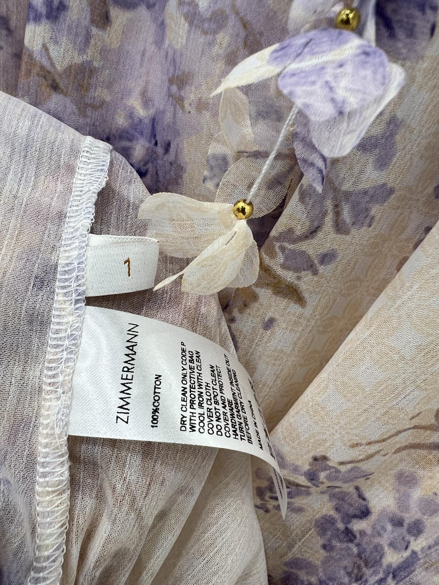 New Zimmerman Digital Print Flower Design Dress: High Fashion, Gentle, Soft Tune - 图片 7