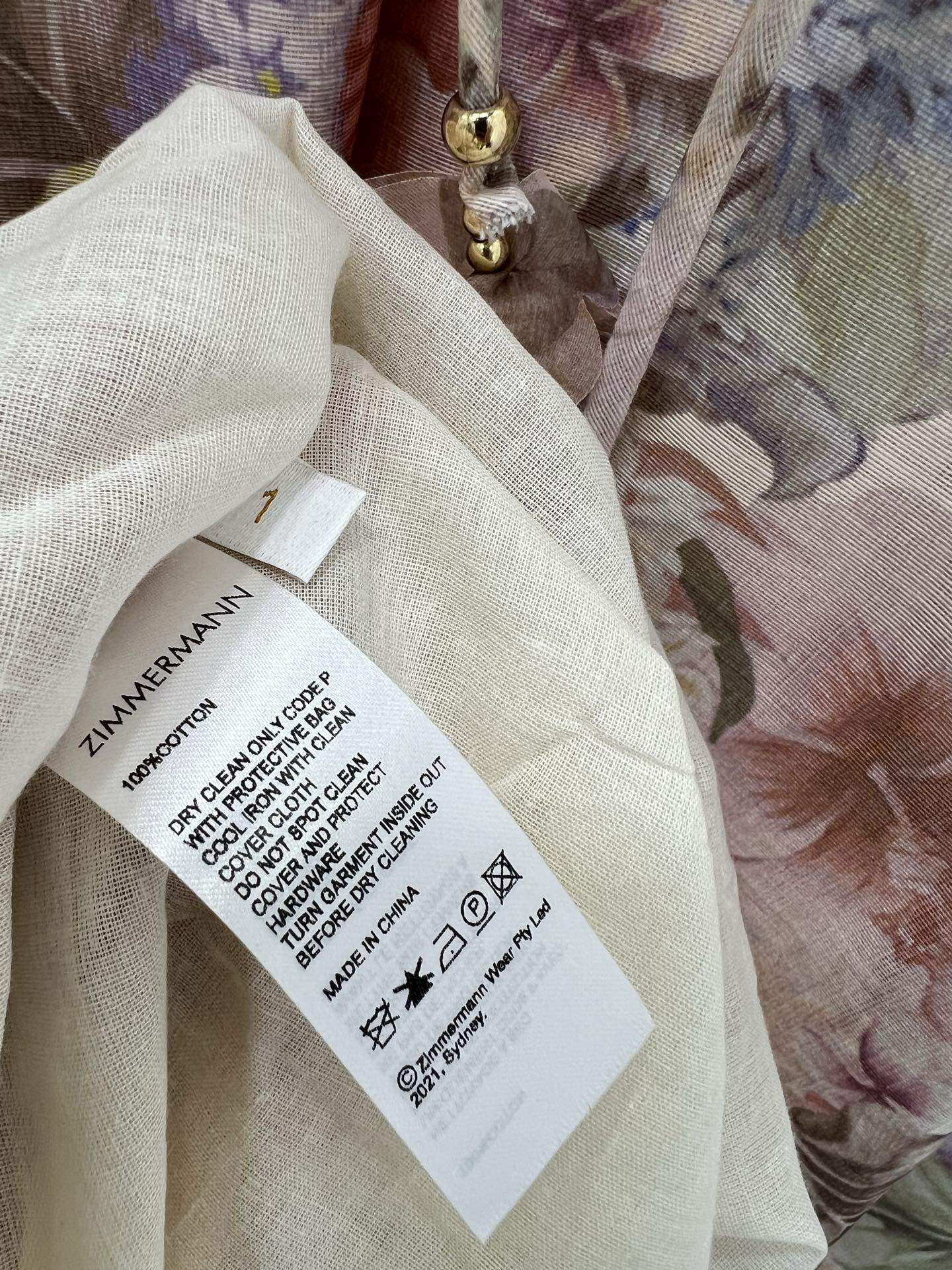 🔥🔥ZIMMERM*25新款繁花簇锦印花吊带连衣裙 肩带订钻立体花装饰 胸前订钻腰身褶皱勾勒腰线让人眼前