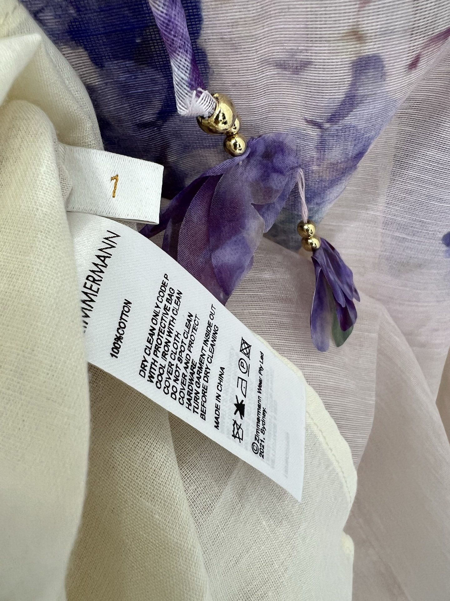 🔥🔥ZIMMERM*25新款繁花簇锦印花吊带连衣裙 肩带订钻立体花装饰 胸前订钻腰身褶皱勾勒腰线让人眼前