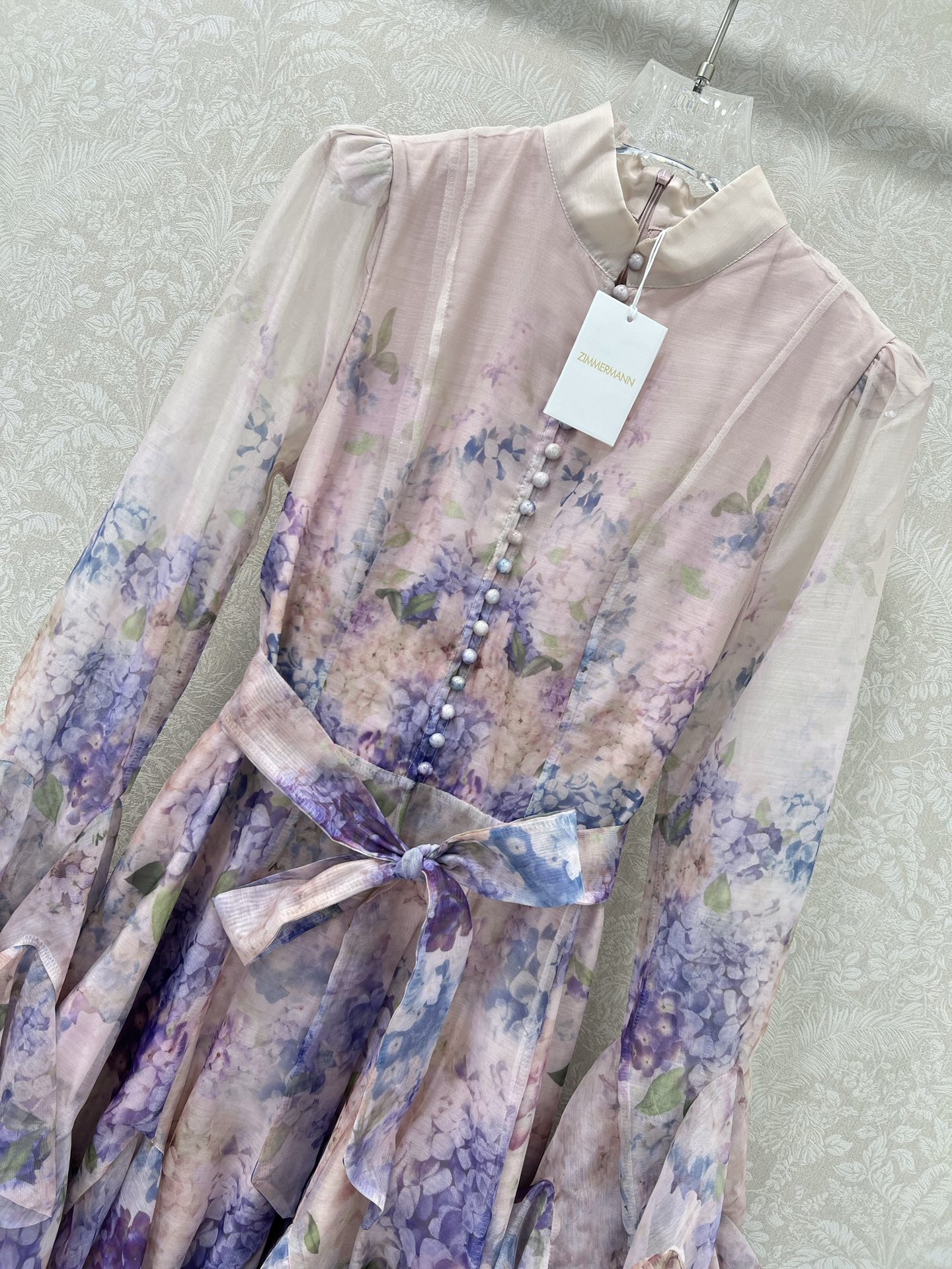 🔥🔥Zimmerman*兹/默曼 25新款不规则混纺数码印花花朵设计长袖连衣裙 极具个性的一款连衣裙 袖