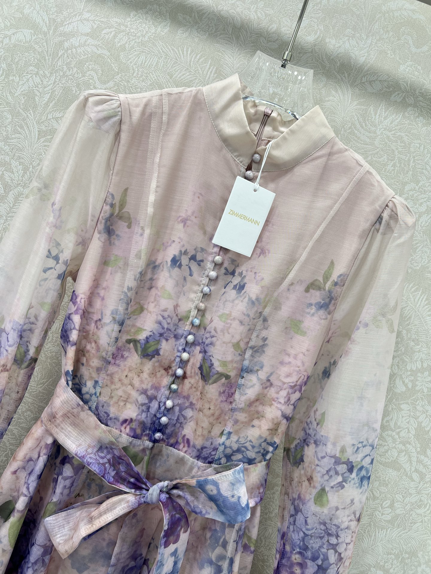 🔥🔥Zimmerman*兹/默曼 25新款不规则混纺数码印花花朵设计长袖连衣裙 极具个性的一款连衣裙 袖