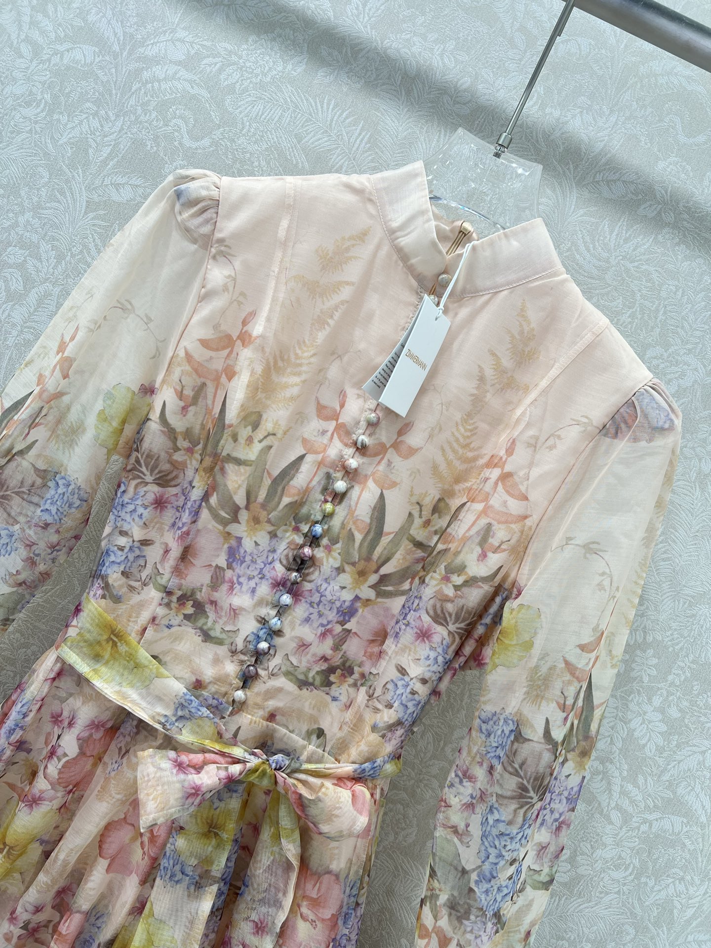 🔥🔥Zimmerman*兹/默曼 25新款不规则混纺数码印花花朵设计长袖连衣裙 极具个性的一款连衣裙 袖