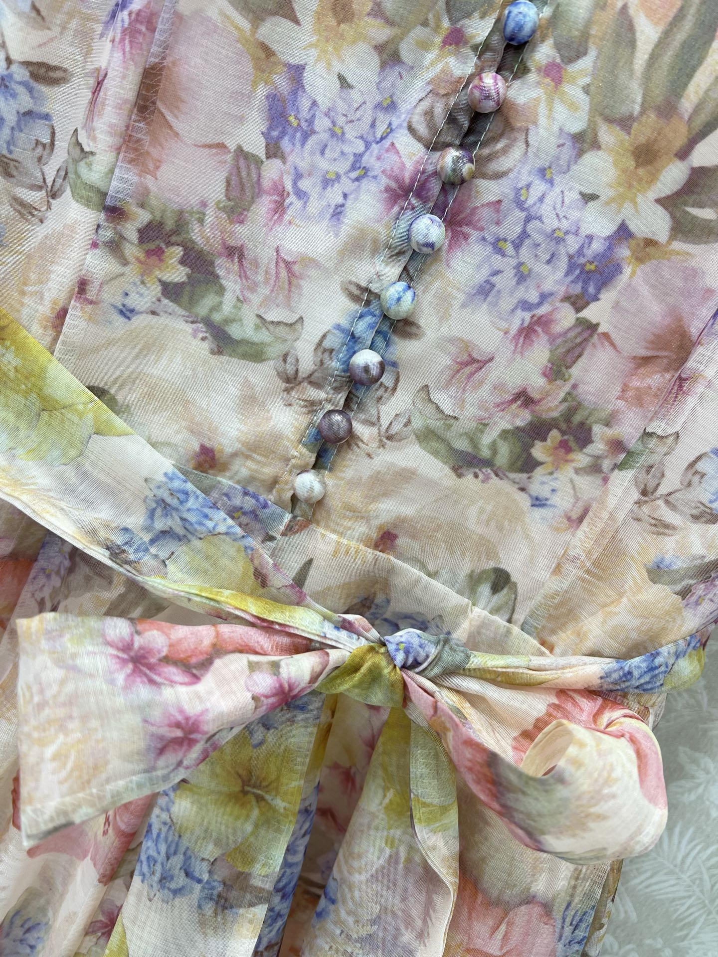 🔥🔥Zimmerman*兹/默曼 25新款不规则混纺数码印花花朵设计长袖连衣裙 极具个性的一款连衣裙 袖