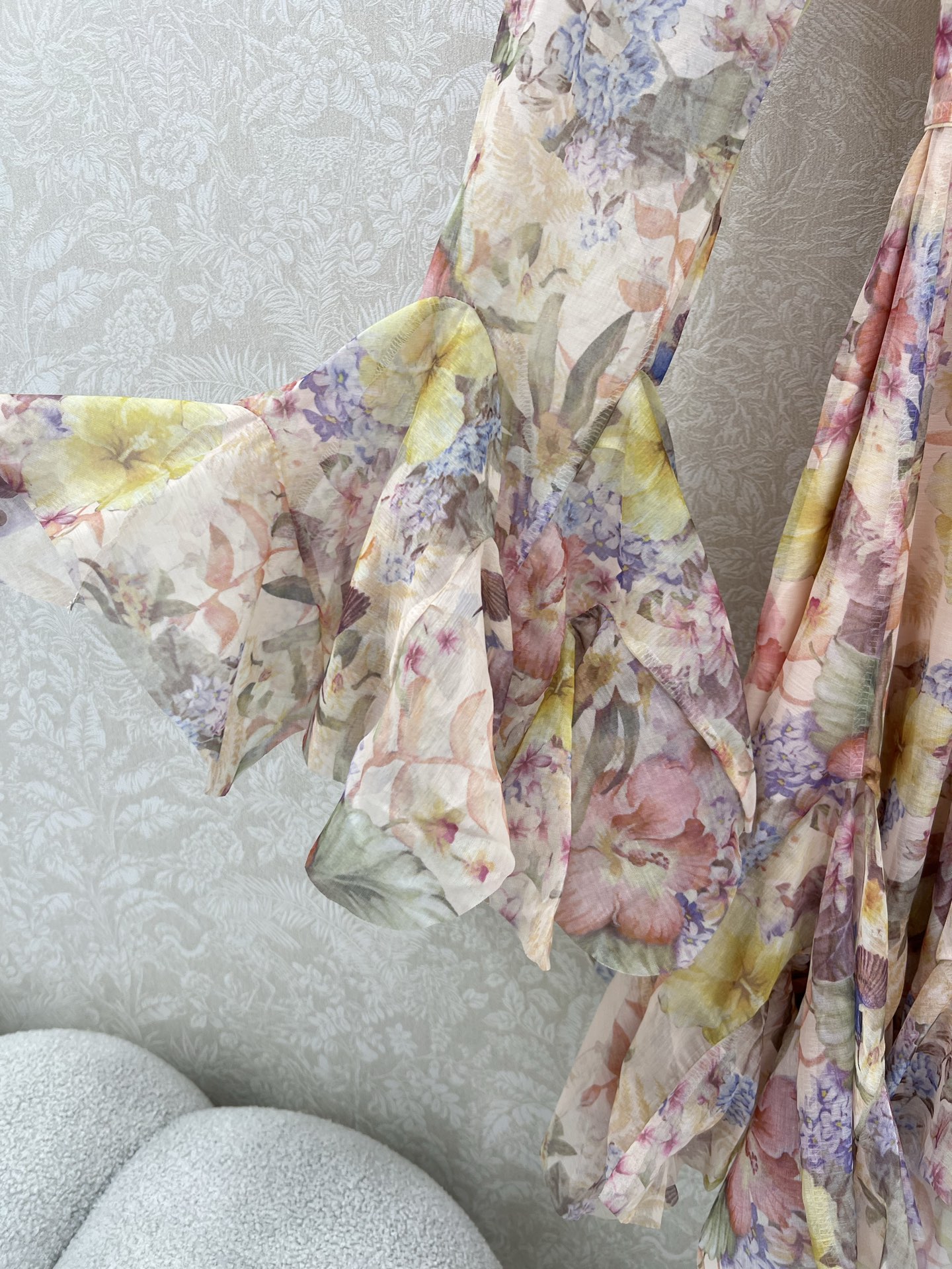 🔥🔥Zimmerman*兹/默曼 25新款不规则混纺数码印花花朵设计长袖连衣裙 极具个性的一款连衣裙 袖