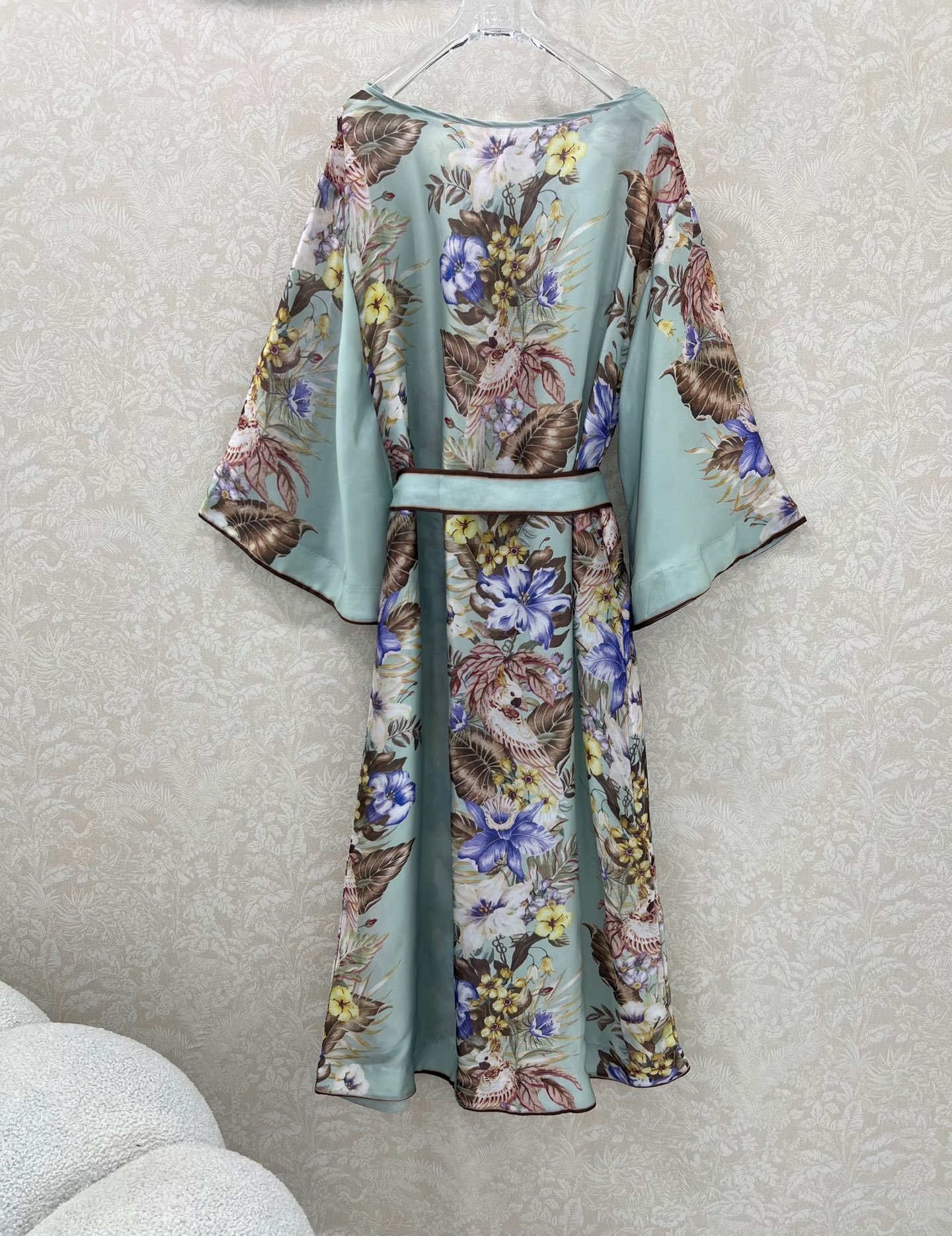 🔥🔥Zimmerman*兹/默曼 25新款连衣裙 一字肩定位印花衬衣 超绝的豆绿色 搭配本布腰带 定位奢