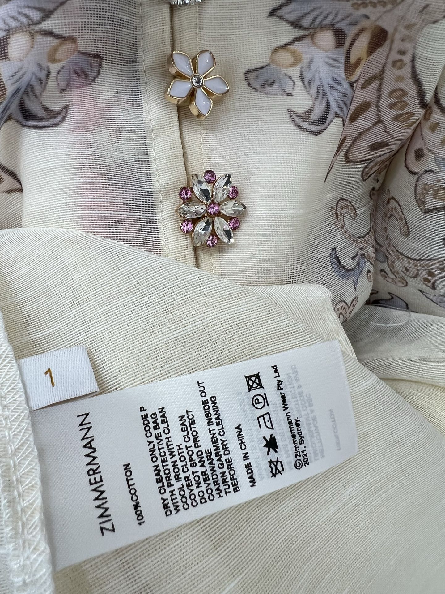 🔥🔥Zimmerman*兹/默曼 25新款百花渐变系列 同步上新啦~长款‼️连衣裙 小立领和灯笼袖设计 