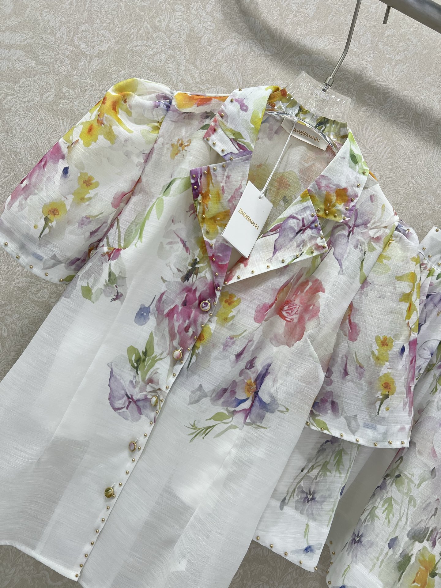 🔥🔥Zimmerman*兹/默曼 25新款百花系列 同步上新啦~套装整套出售 翻领短袖上衣➕短裙的组合 