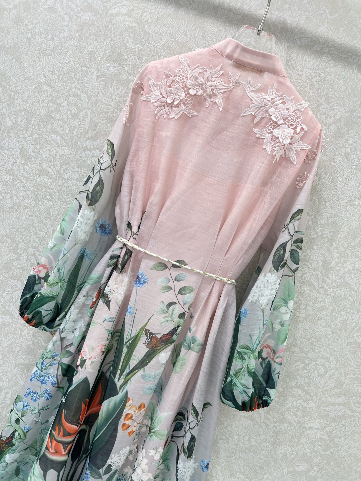 🔥🔥Zimmerman*兹/默曼 25新款百花系列 长款连衣裙 超美腻的连衣裙来袭 整件粉绿色调 小立领