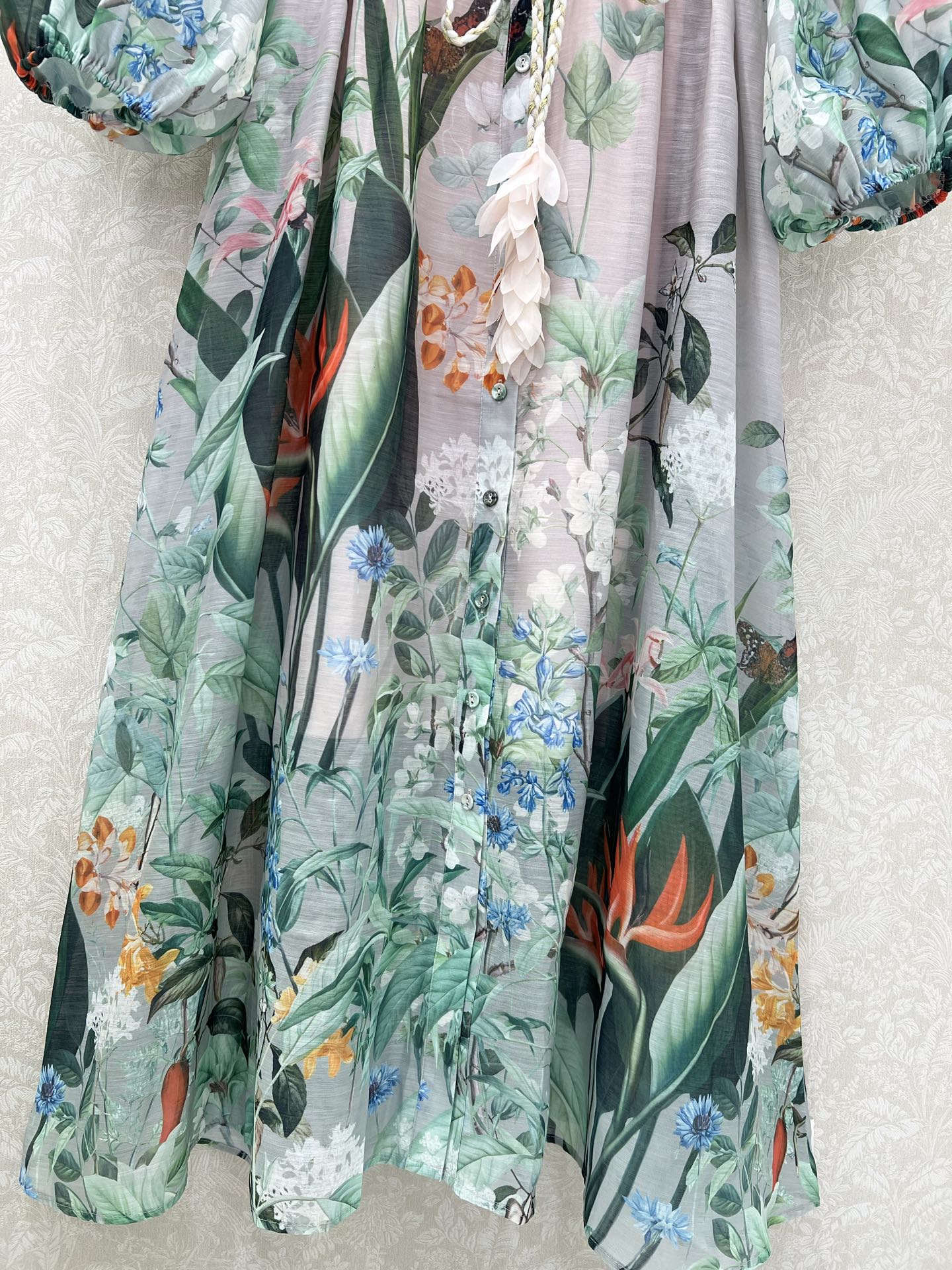 🔥🔥Zimmerman*兹/默曼 25新款百花系列 长款连衣裙 超美腻的连衣裙来袭 整件粉绿色调 小立领