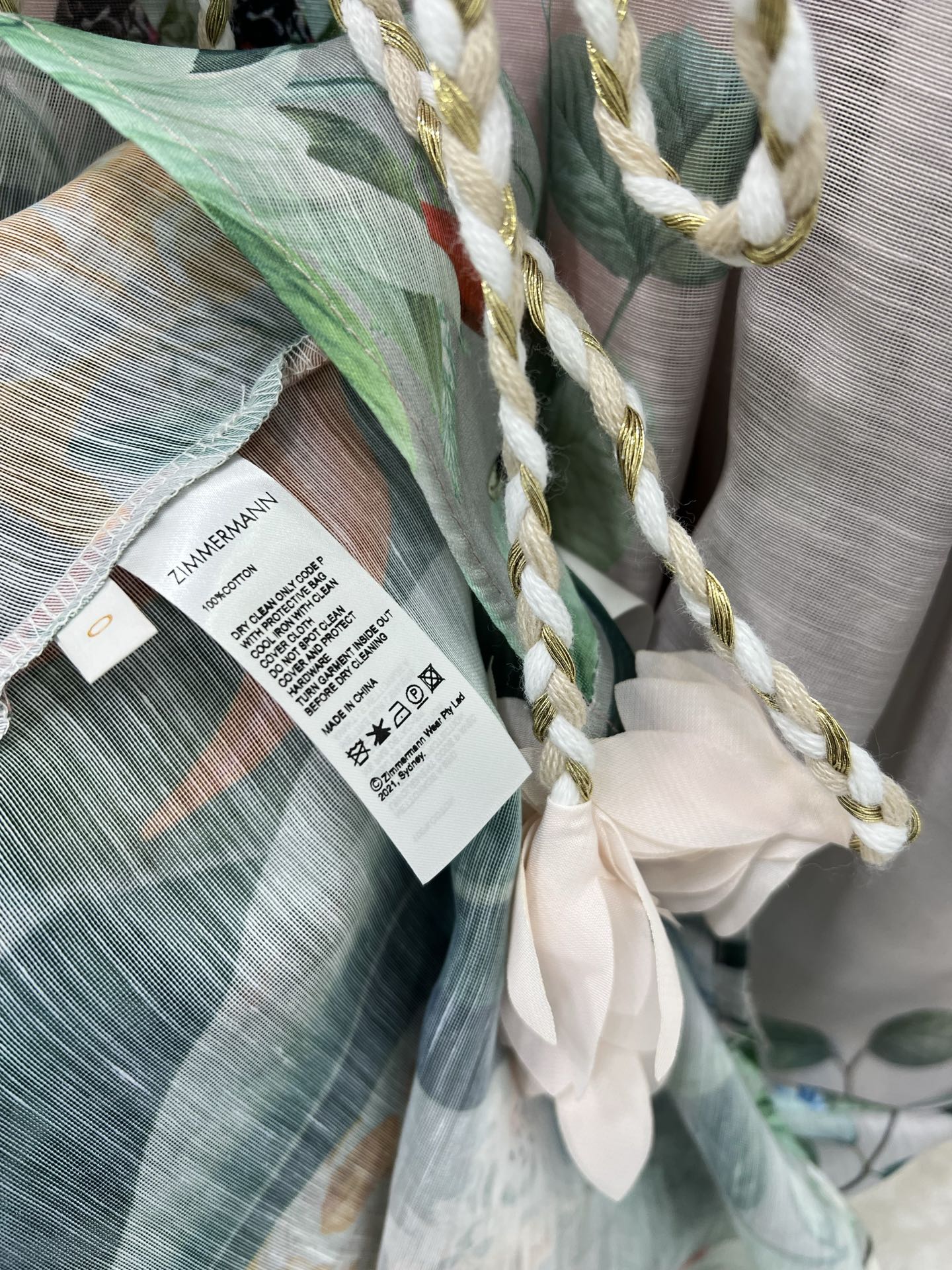 🔥🔥Zimmerman*兹/默曼 25新款百花系列 长款连衣裙 超美腻的连衣裙来袭 整件粉绿色调 小立领