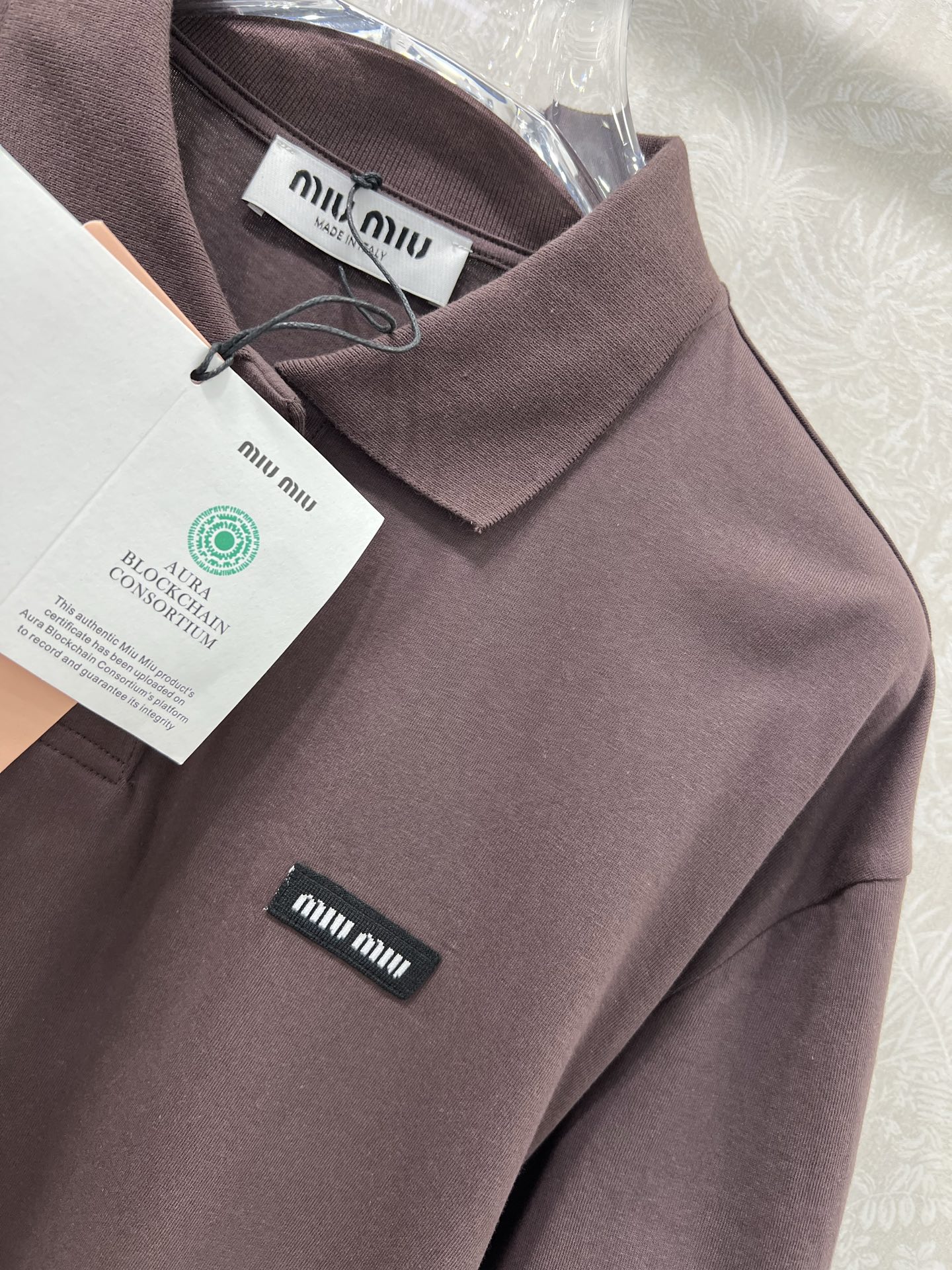 🔥🔥miumi*25新款翻领假两件长袖T恤 高级老钱风配色袖子拼接条纹袖口 少女知识分子时髦风穿搭！老钱