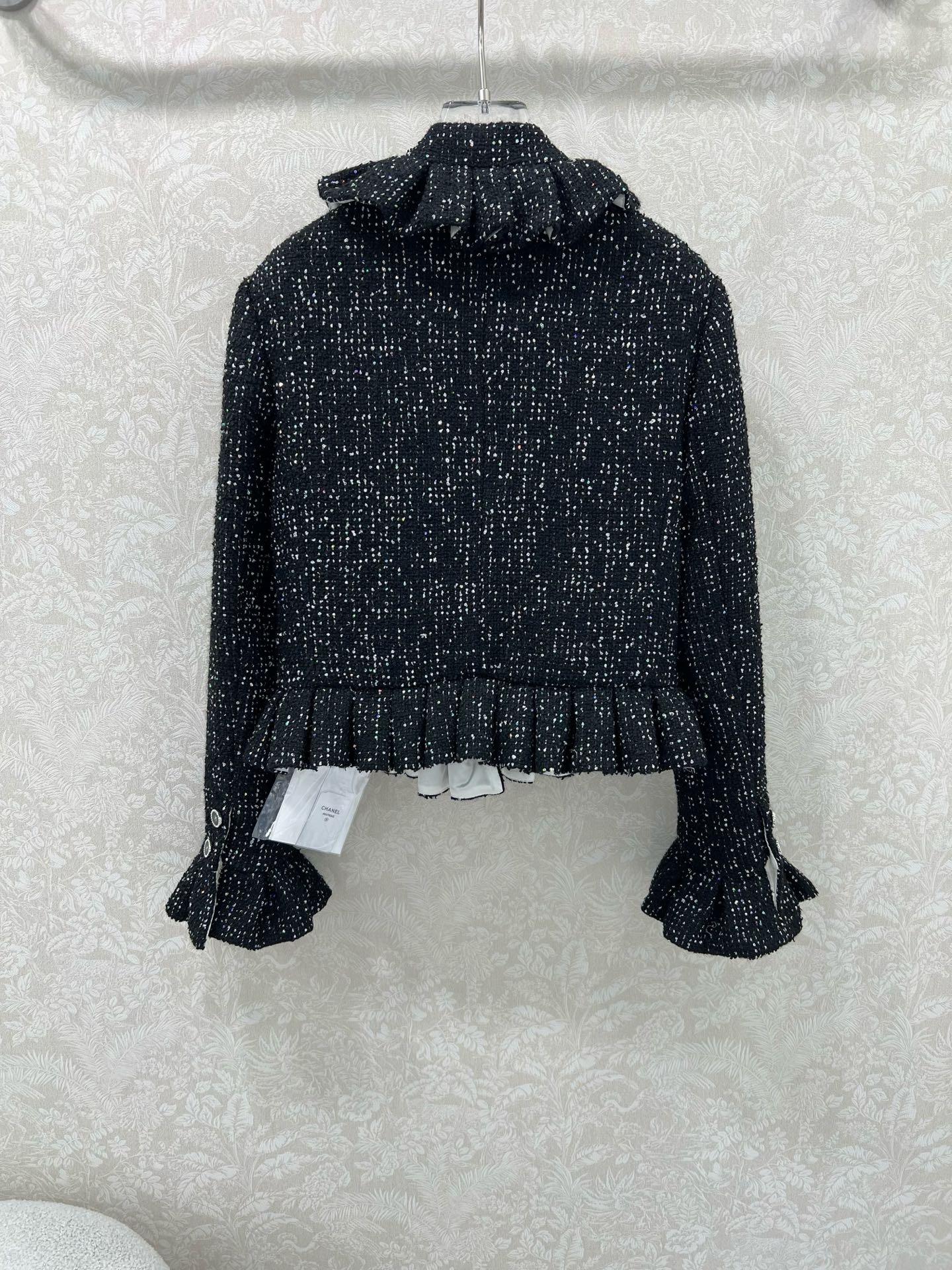 🔥🔥chan*l 25新款高级手工坊系列 法式宫廷风亮片荷叶边外套 独家yb开发！高版出品！高级定制粗花