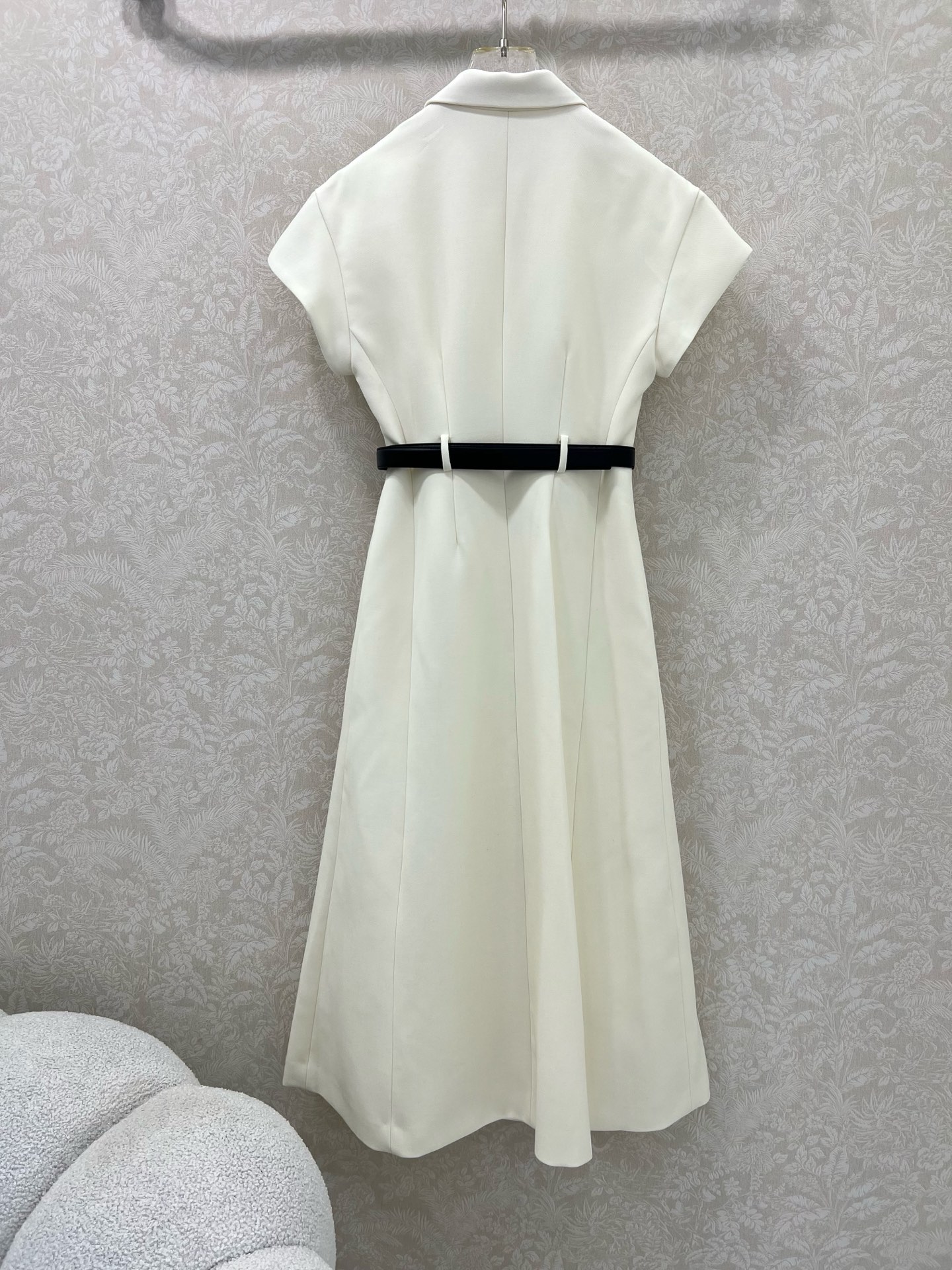 🔥🔥Dio*25新款丝毛连衣裙高版本 内衬真丝 翻领阔袖搭配真皮腰带长裙 定制YB进口丝毛材质 挺括有型